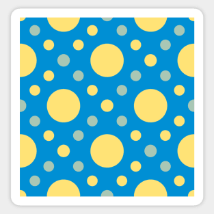 Light Blue Background Yellow Polk Dot Seamless Pattern Sticker